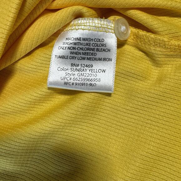 George Polo Shirt Men's XLarge Yellow with Geometric Pattern 100%v Polyester - Picture 3 of 7